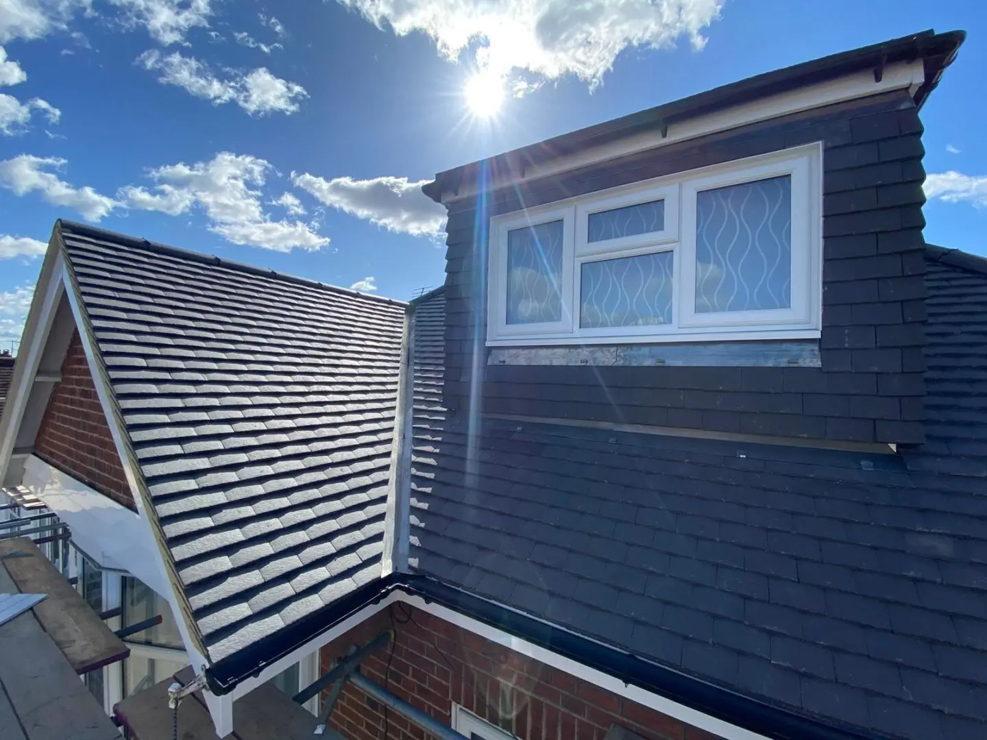 black tile roof alternative angle